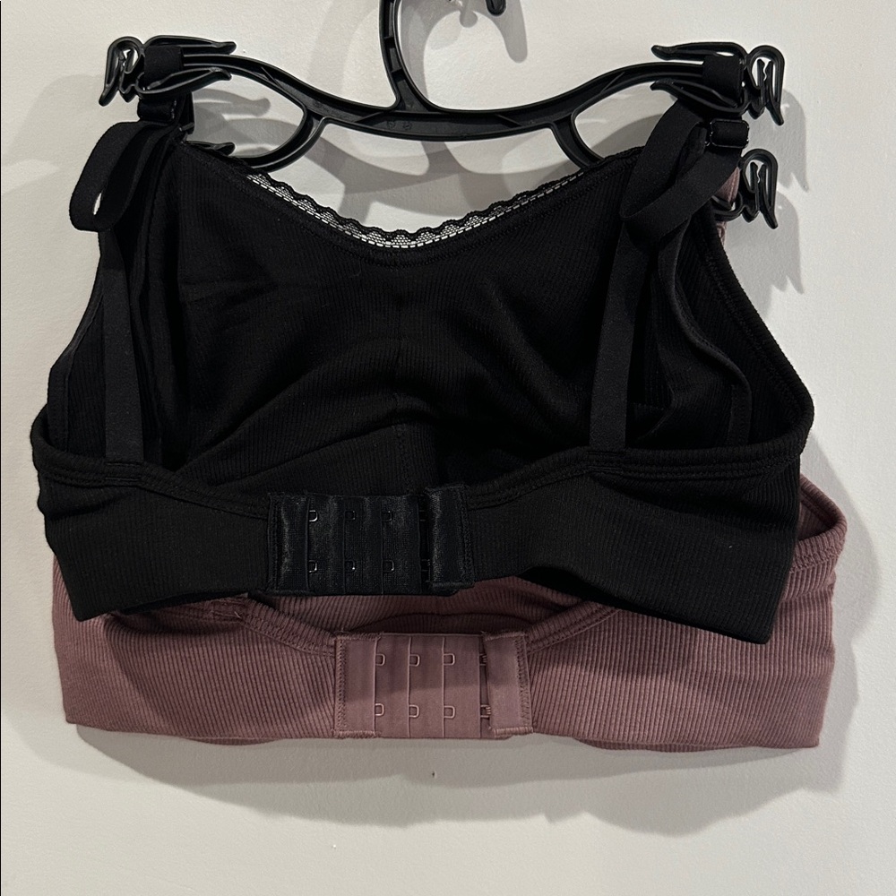 Women's Maternity Ribbed Cotton-Blend Nursing Bralette 2-Pack Size M - Picture 10 of 10